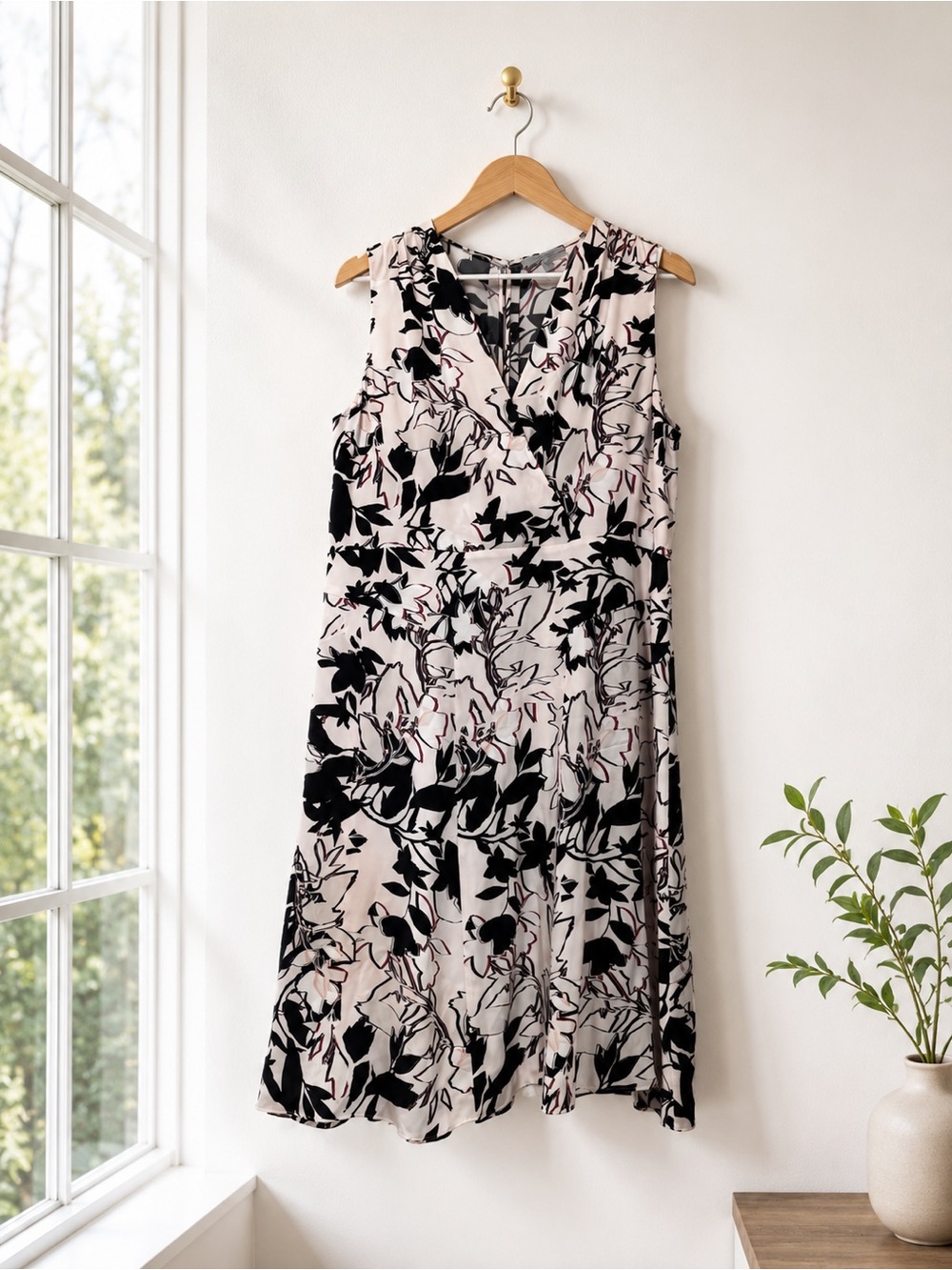 Classiques Entier Silk Blend Floral Sleeveless Fit & Flare Dress Size 18